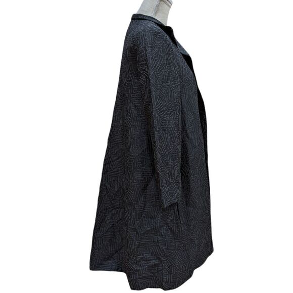 NWT Eileen Fisher Women's Funnel Neck A-line Coat Size Petite Small in Black - Picture 3 of 11